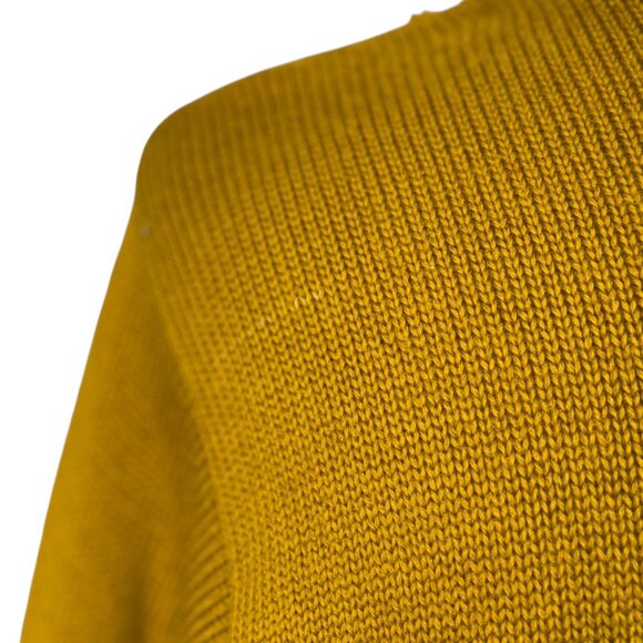 Vintage Iowa State Mustard Yellow Collegiate Sweater 60's Large Distressed Wool - Picture 12 of 13